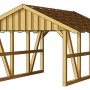Skan Holz Fachwerk Carport Schwarzwald, Einzelcarport mit Dachlattung für Dachziegel.