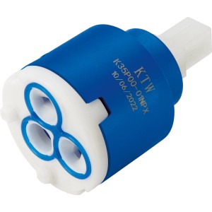 Keramikkartusche Ø 35 mm für Einhebelmischer, blau-weiß, Ersatzteil für Armaturen.