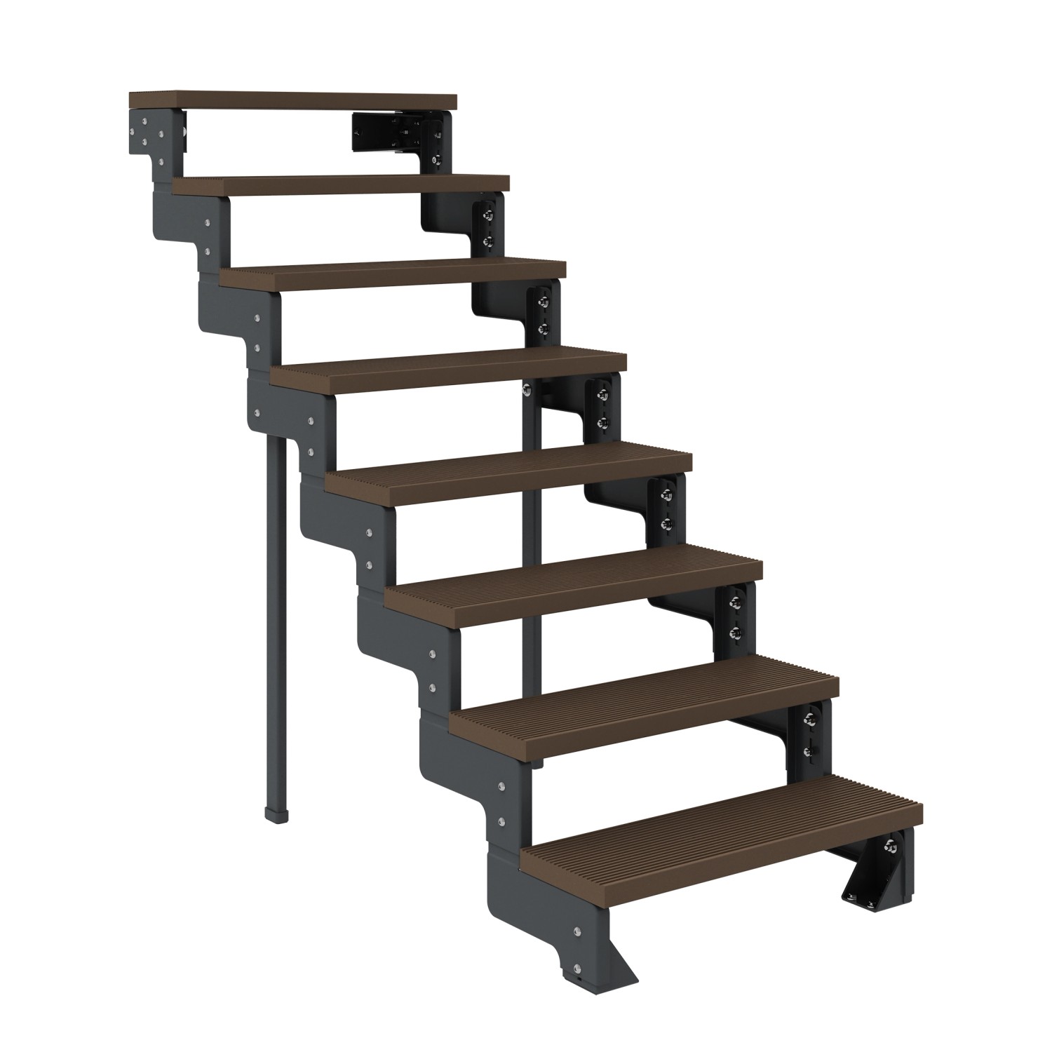 Dolle Außentreppe Gardentop Anthrazit 8 Stufen 80 cm Braun Ohne Geländer günstig online kaufen