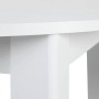 Detailansicht: Weißer, runder Homestyle4u Esstisch (106 cm) mit Tischbeinen.