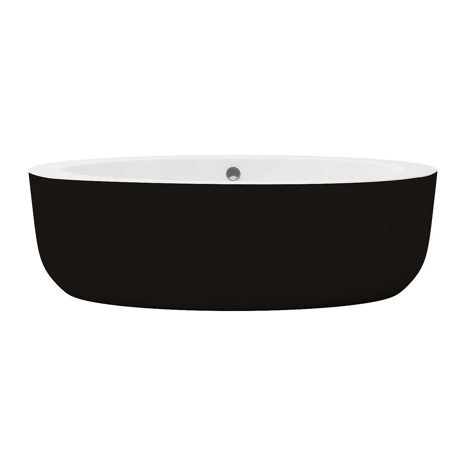 Vente-unique Freistehende Badewanne Marmati Schwarz 185 cm