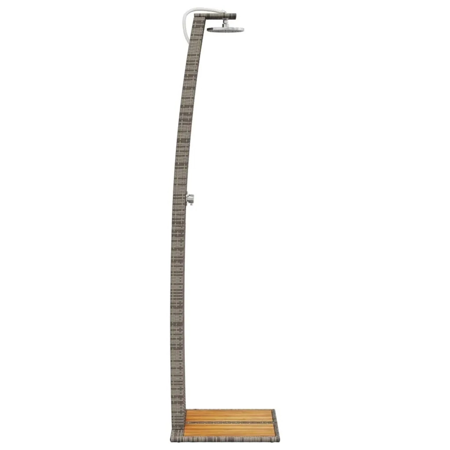 vidaXL Gartendusche Grau 55x60x224 cm Poly Rattan und Akazienholz 368210_6