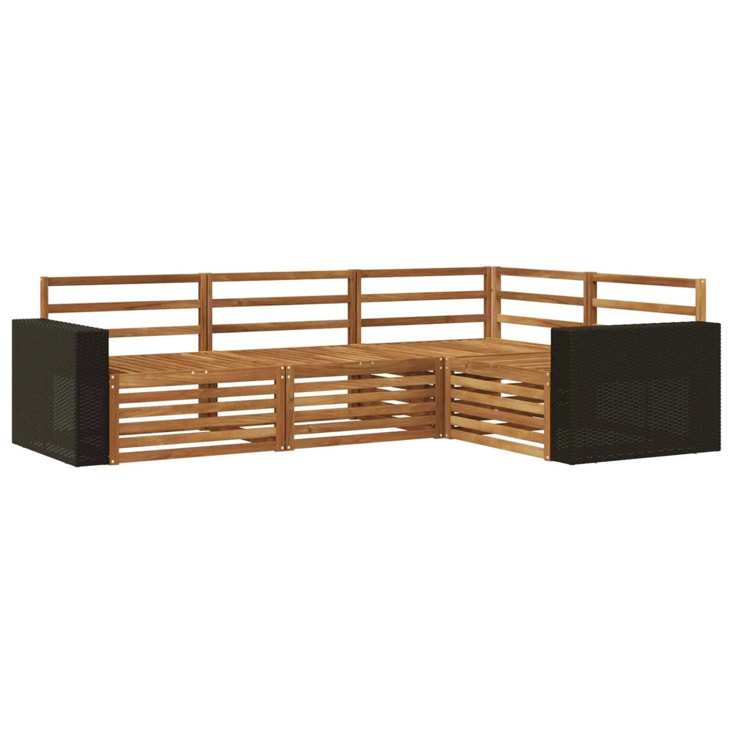 vidaXL Outdoor-Sofagarnitur 4 Stk Natur 255,5 x 176,5 x 73 cm 3383302