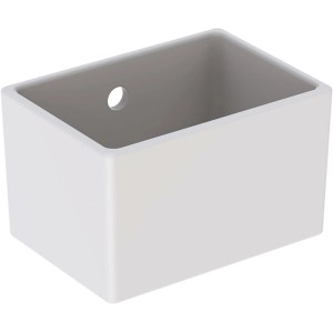 Geberit Publica Gipsfangbecken Unterteil, 25 cm, weiß, aus robustem Feuerton.