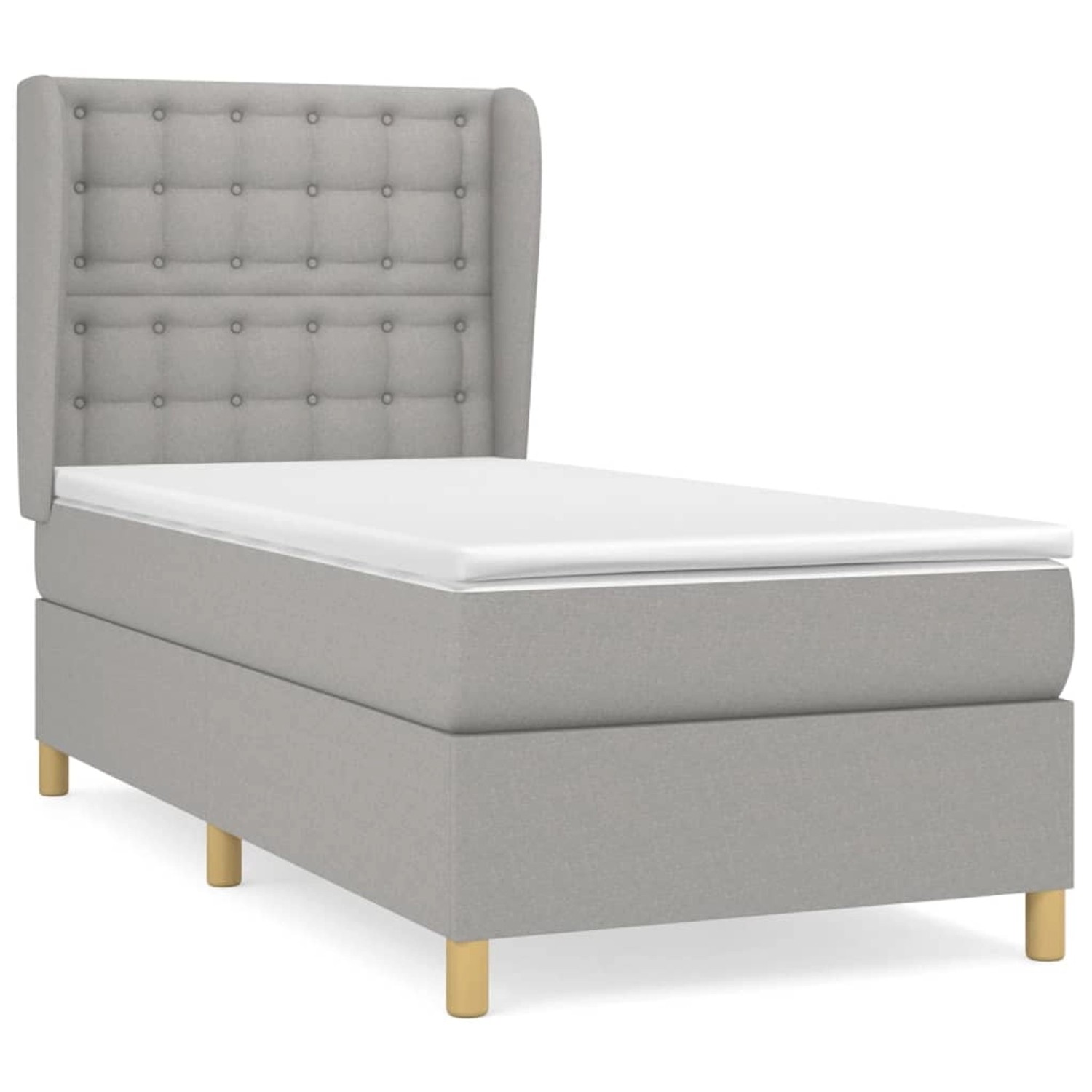 vidaXL Boxspringbett mit Matratze Hellgrau 80x200 cm Stoff1393574 günstig online kaufen