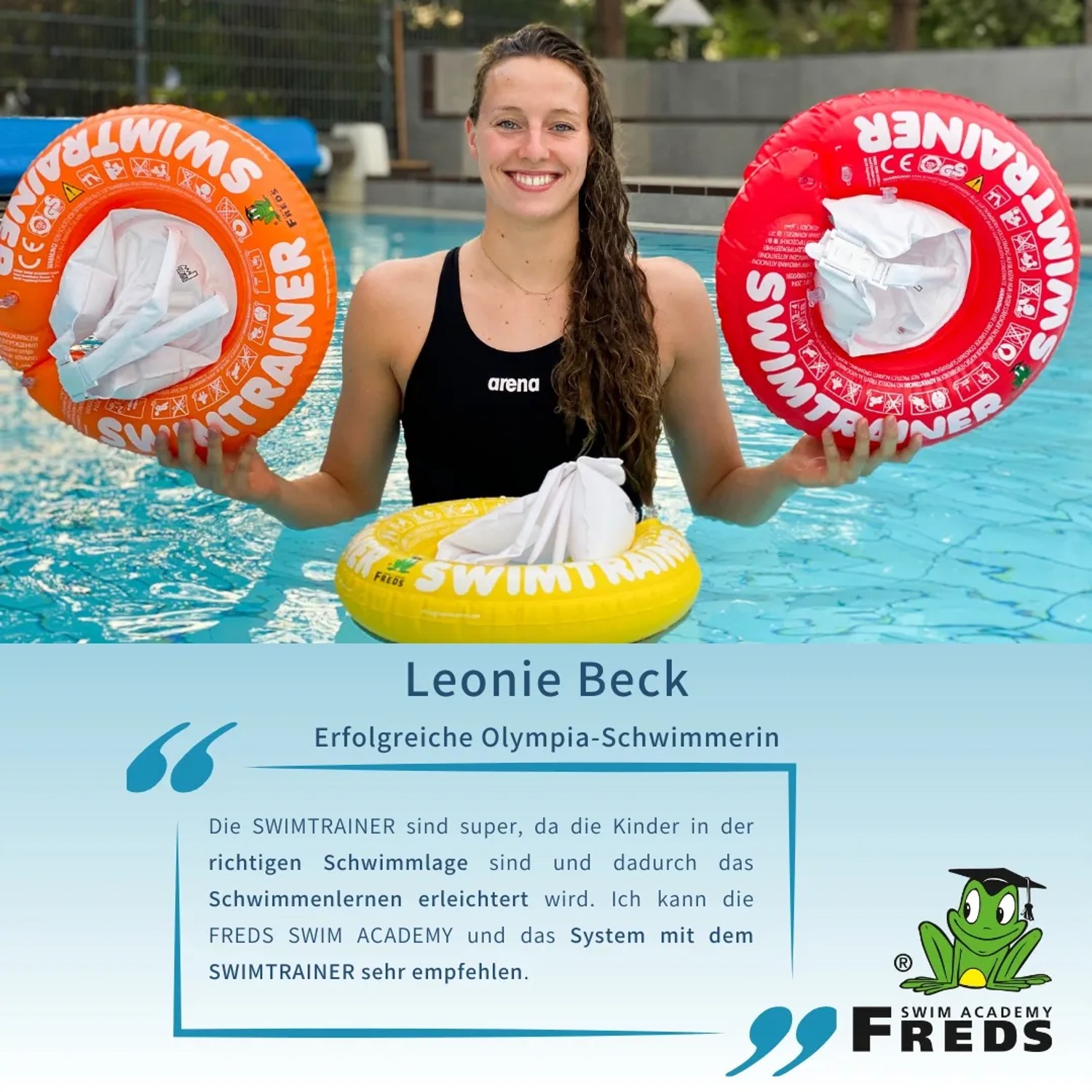 Freds Swim Academy Schwimmreifen Classic, rot, für Babys und Kleinkinder von 3 Monaten bis 4 Jahren.