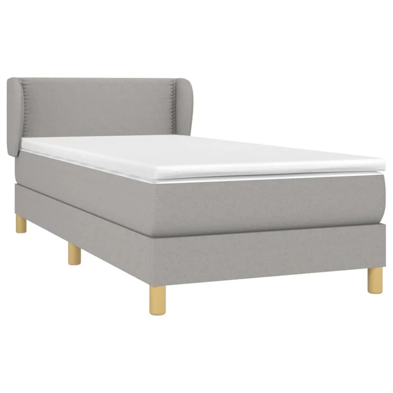 vidaXL Boxspringbett mit Matratze Hellgrau 90x200 cm Stoff 3126693 günstig online kaufen