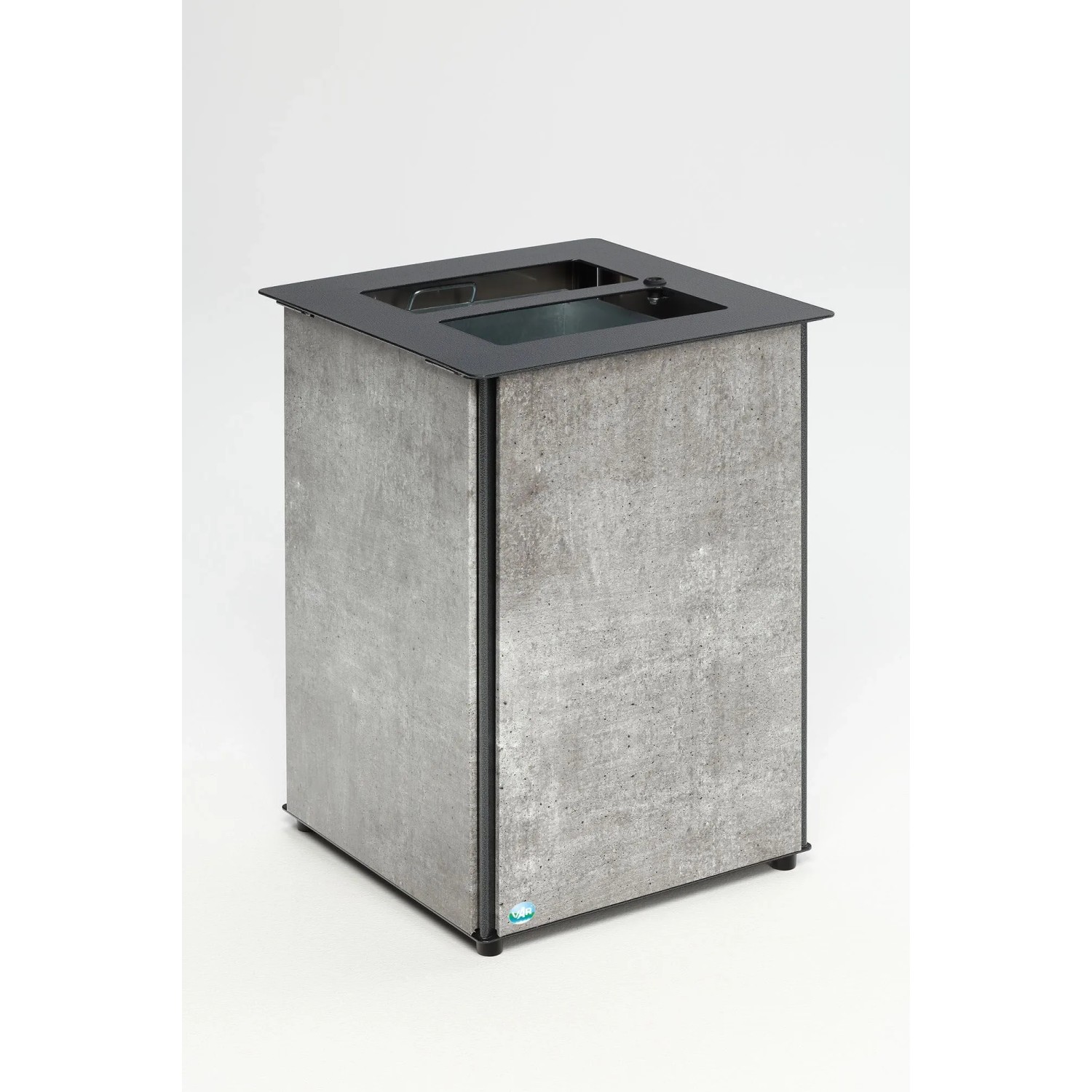 PROREGAL Robuster Abfallsammler Mit Deckel Aufklappbar 80 Liter HxBxT 73 x 50,5 x 50,5 cm Verzinkter Stahl Grau Edelstah...