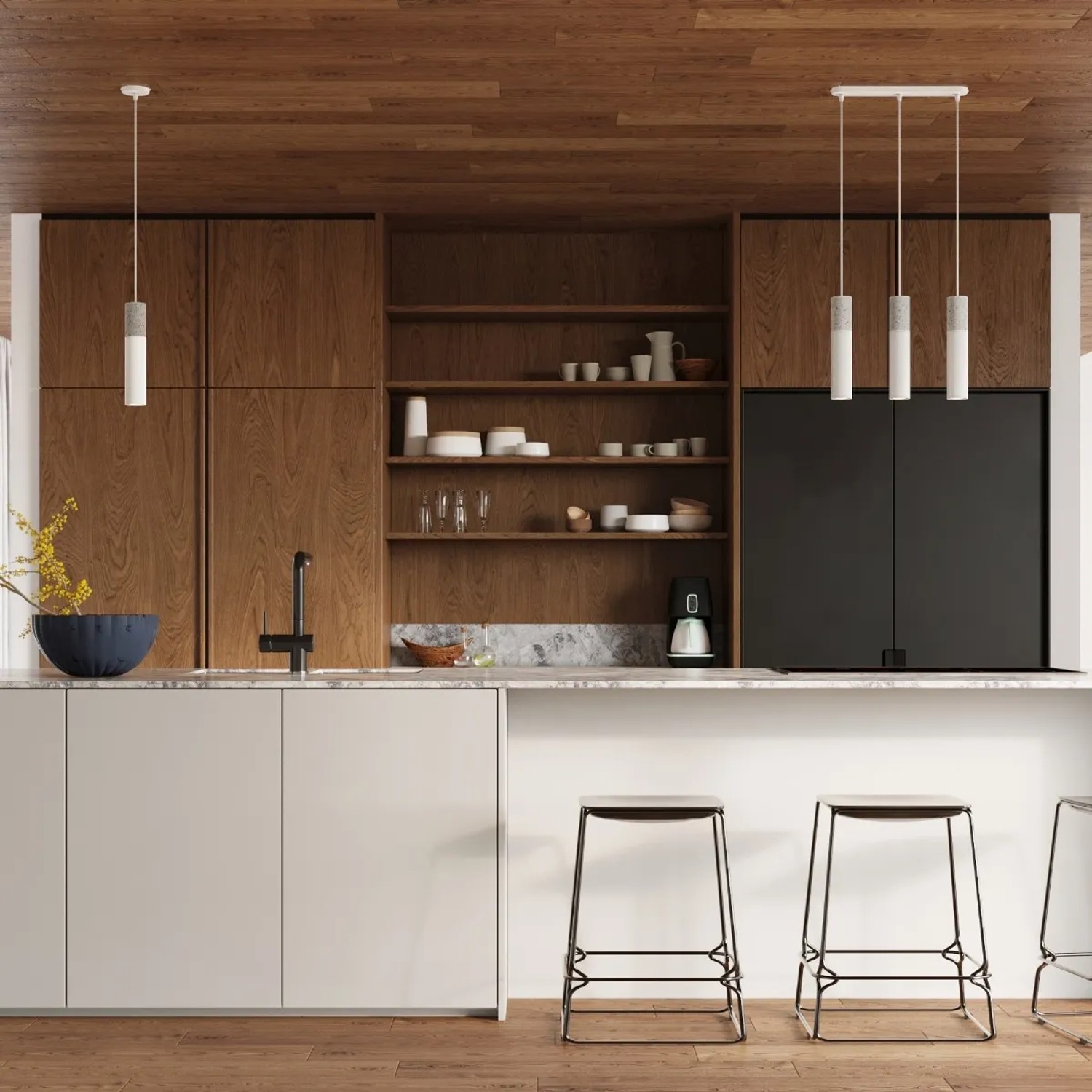 Sollux Borgio 3L Hängeleuchte, weiß/grau, Stahl/Beton, 3-flammig, modernes Design für Wohnzimmer, Küche.