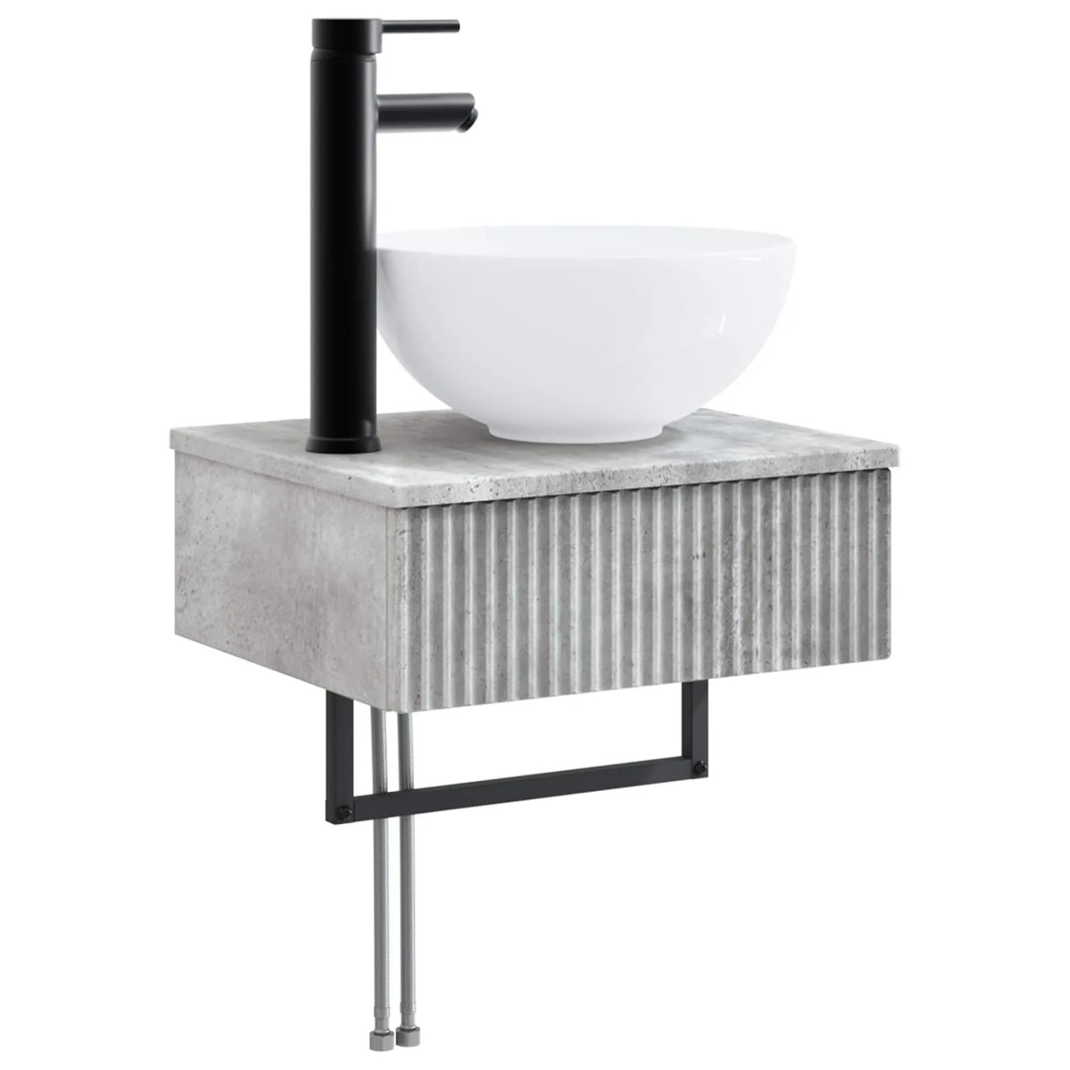 vidaXL Wandmontiertes Waschbecken Betongrau 40 x 35 x 39 cm 890171