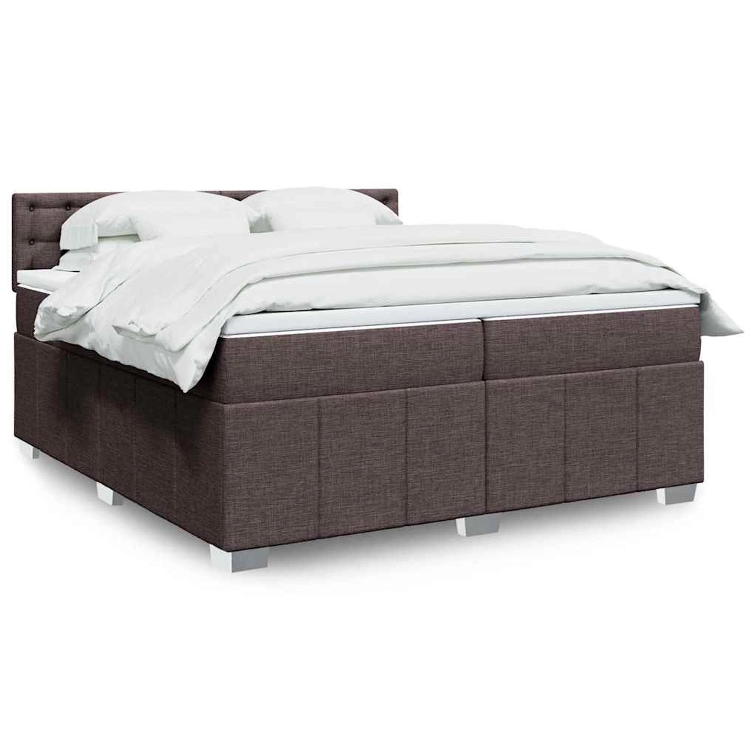 vidaXL Boxspringbett mit Matratze Dunkelbraun 200x200 cm Stoff 3289492 günstig online kaufen