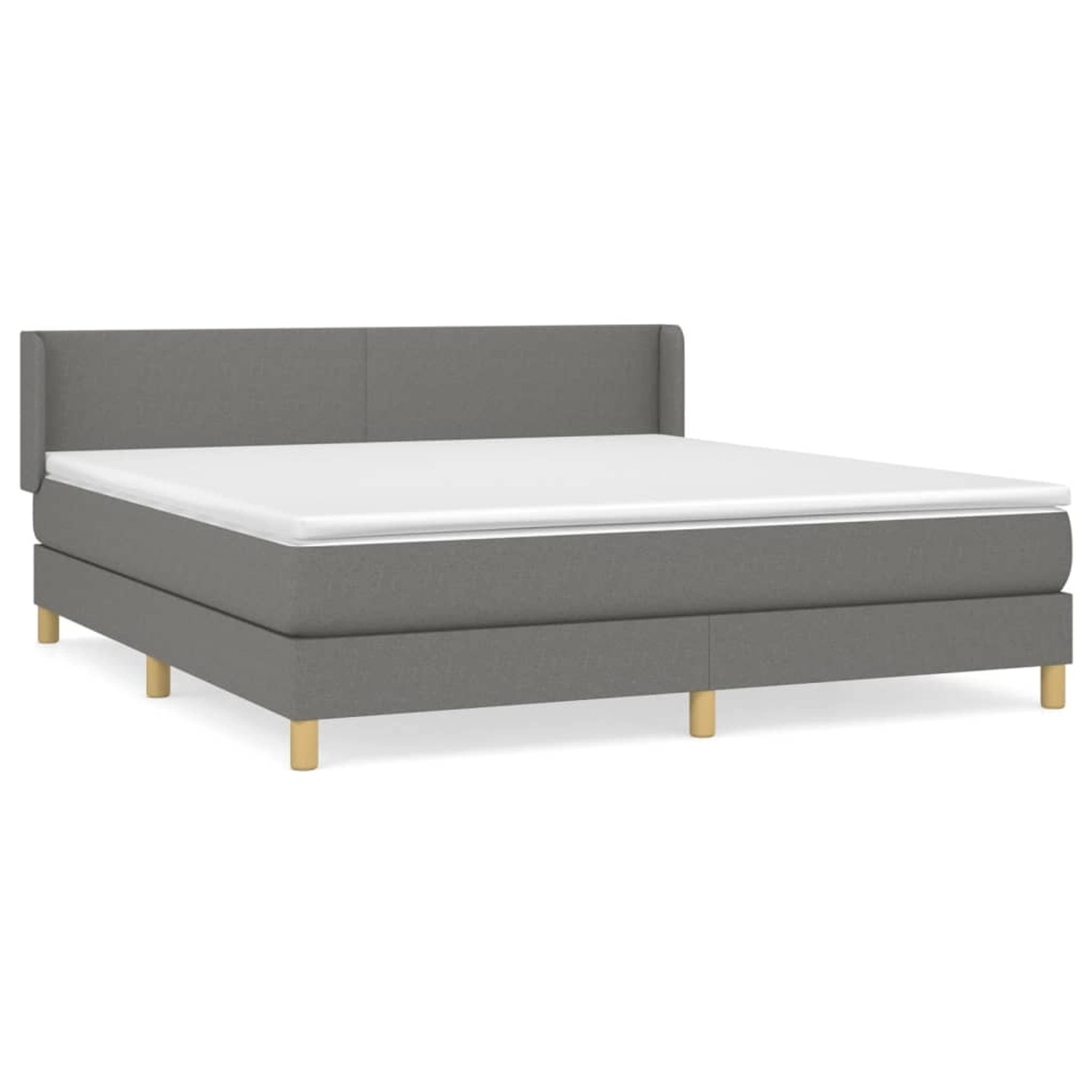 vidaXL Boxspringbett mit Matratze Dunkelgrau 180x200 cm Stoff 3130130 günstig online kaufen