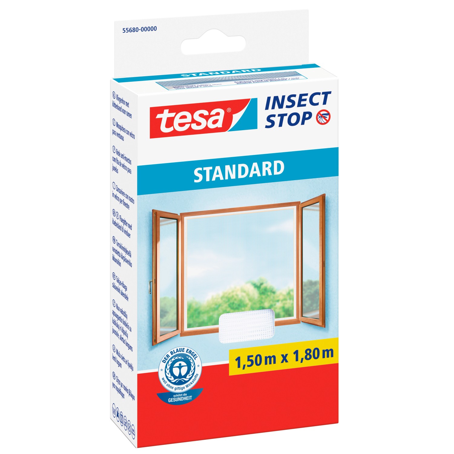 Tesa Insect Stop Fliegengitter Standard mit Klettband 180 cm x 150 cm Weiß