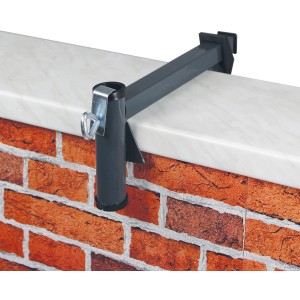 Videx Garden Sonnenschirmhalter für Mauerbrüstung, anthrazit, zur einfachen Montage ohne Bohren.