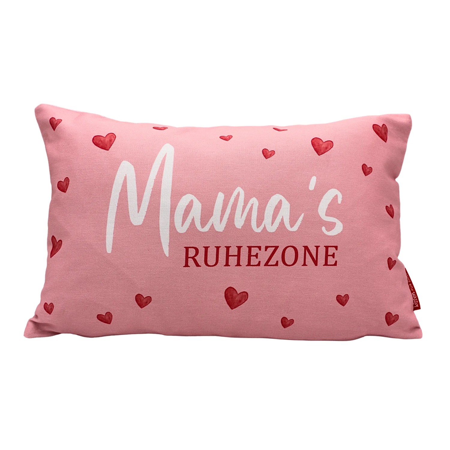 Dekohelden24 Zierkissen Sofakissen Kuschel Kissen Dekokissen Loungekissen Mamas Ruhezone L/B/H  40 x 13 x 23 cm