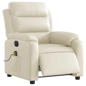 vidaXL Massagesessel Elektrisch Creme Kunstleder 3205036