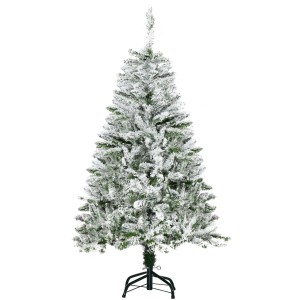 HOMCOM künstlicher Weihnachtsbaum, 120cm, mit Kunstschnee und 200 Astspitzen.