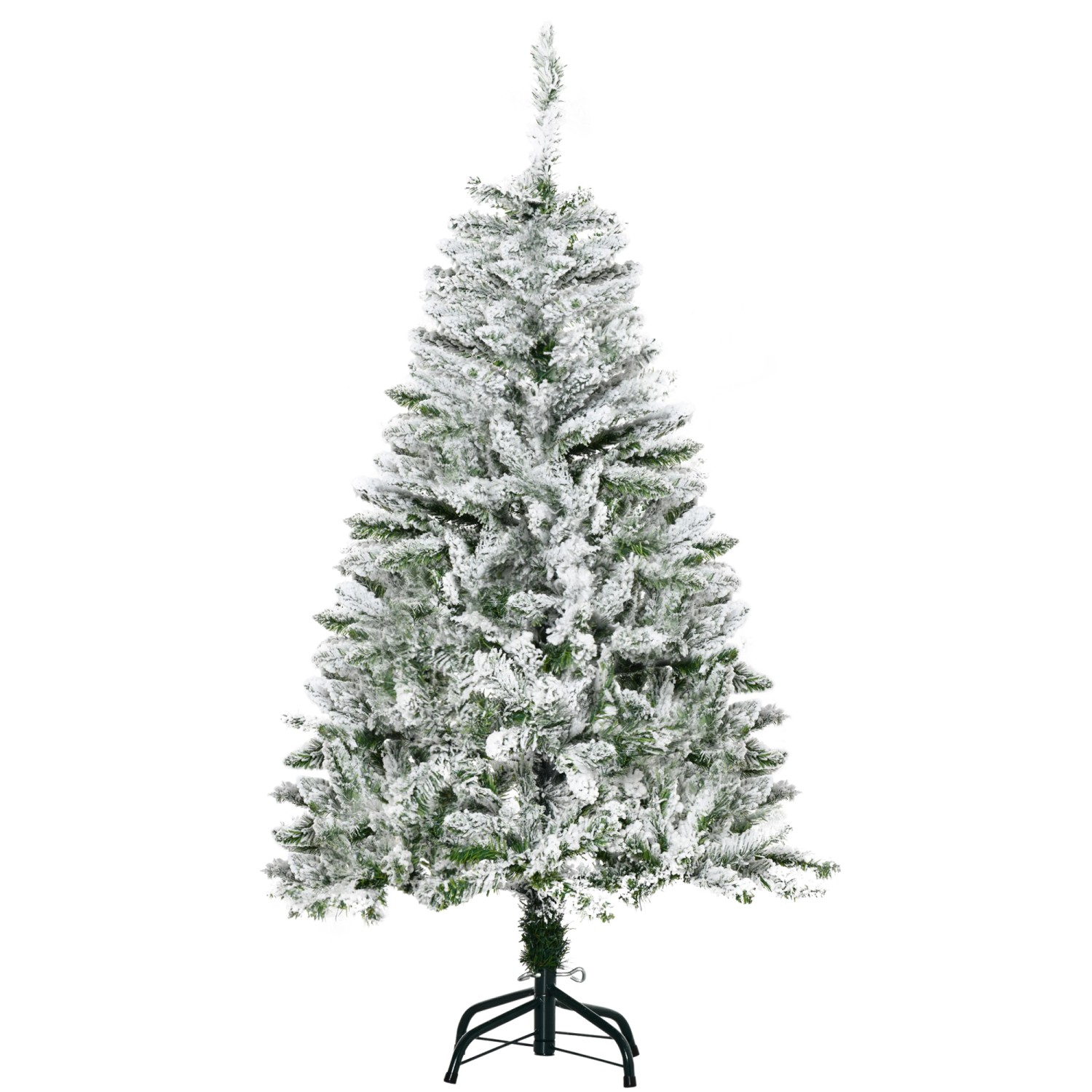 HOMCOM Künstlicher Weihnachtsbaum 120cm mit Kunstschnee 200 Astspitzen