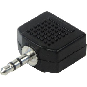 Schwarzer Schwaiger Kopfhöreradapter mit 3,5 mm Klinkenstecker für Audio-Zubehör.