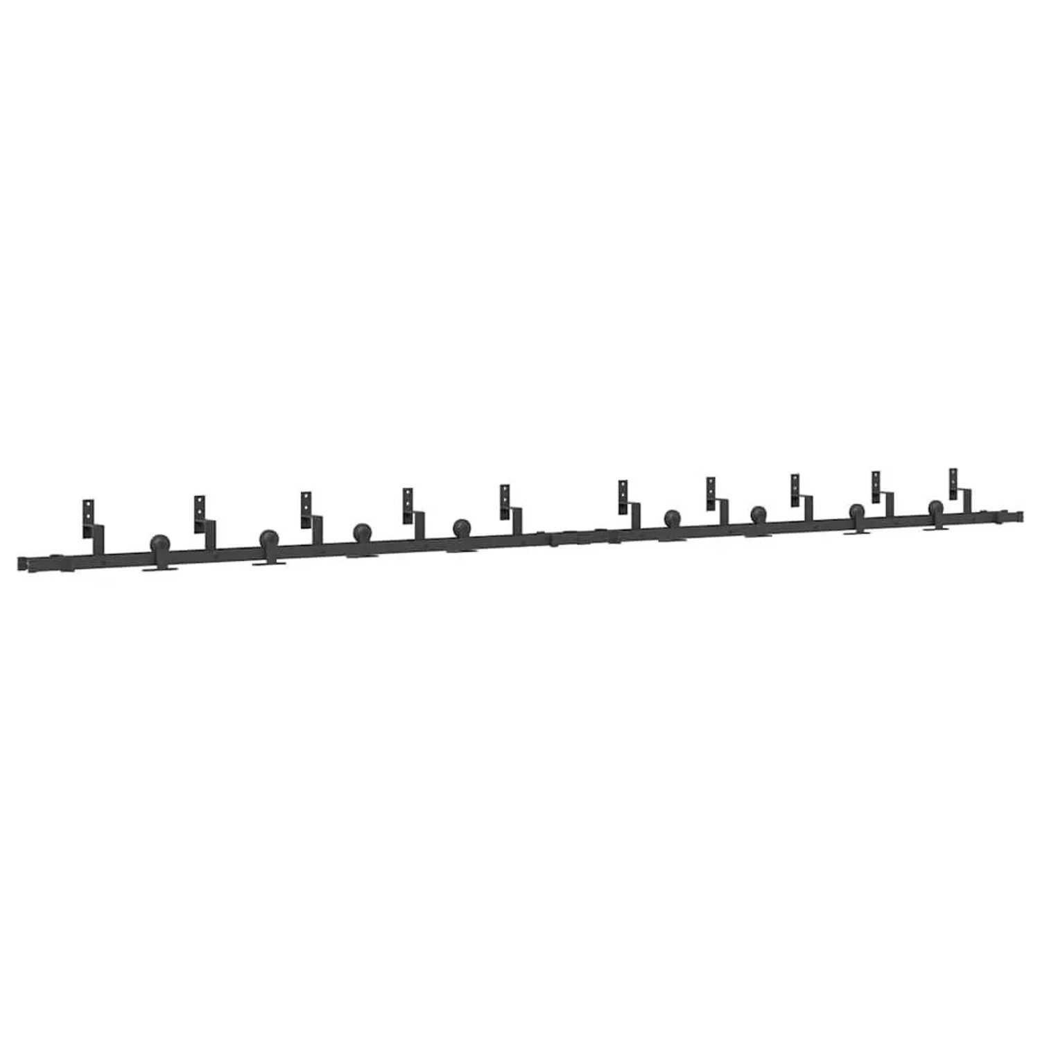 vidaXL Schiebetürbeschlag-Set 427 cm Stahl Schwarz 3295748