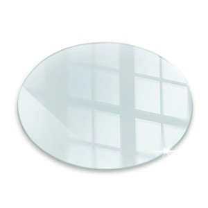 Transparente, runde Glasbodenplatte 60x60 cm für Kaminöfen von Tulup. Bodenschutz für Kamin und Ofen.