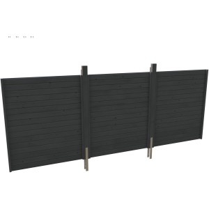 Skan Holz Rückwand Profilschalung, 550x200cm, Schiefergrau, für Carport-Zubehör.