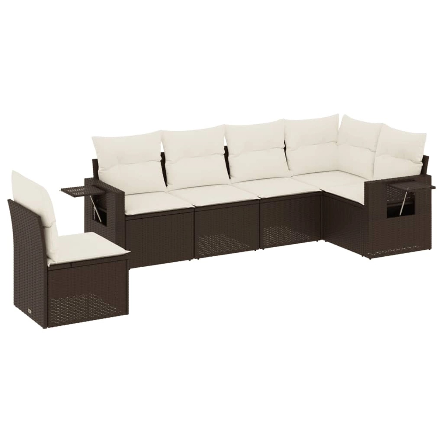 vidaXL 6-Tlg Garten-Sofagarnitur mit Kissen Braun Poly Rattan 3252570 günstig online kaufen