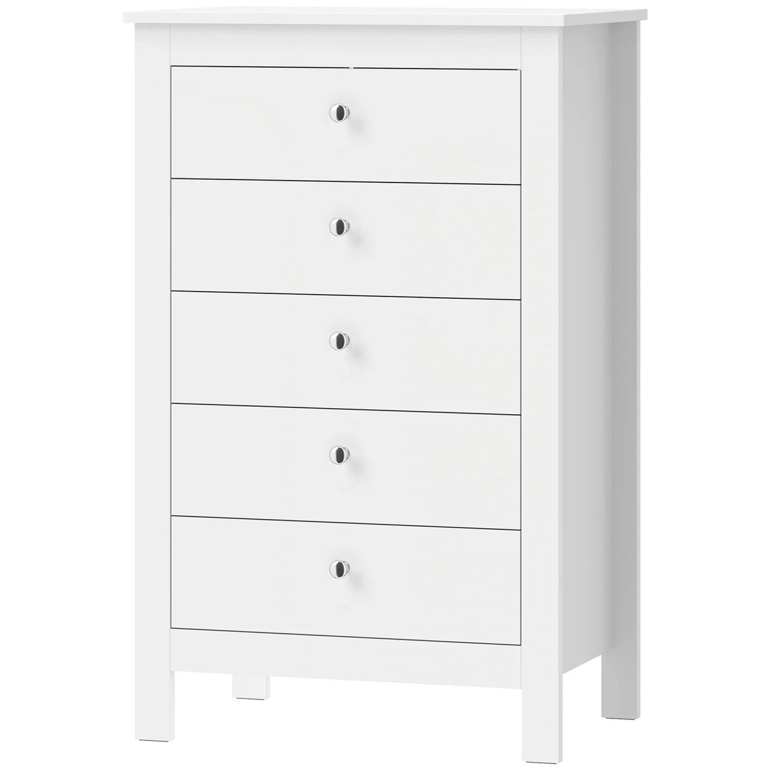 HOMCOM Kommode MDF 60 x 39,5 x 95,3 cm Weiß