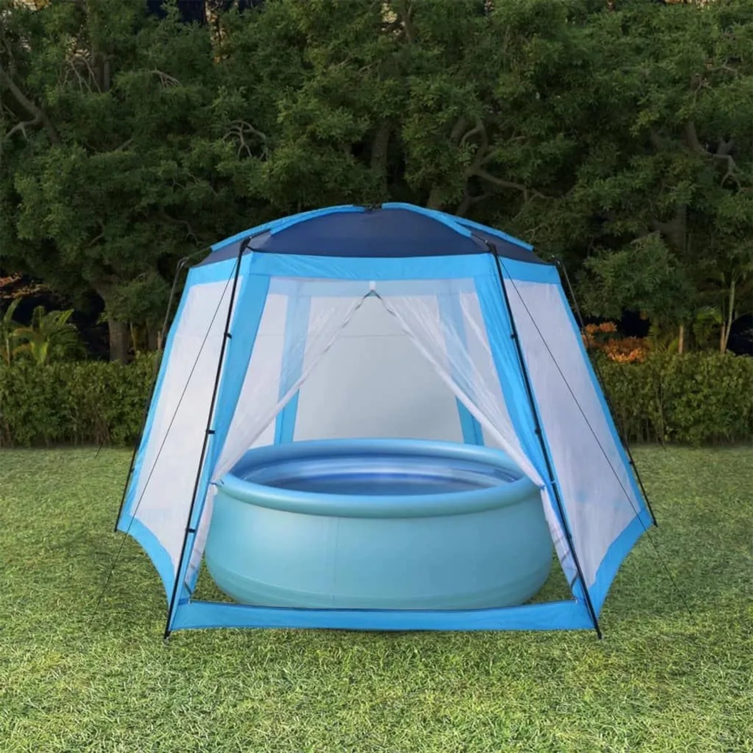 vidaXL Pool-Zelt 500x433x250 cm Blau 91574_2