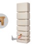 4rain Wandtank Slim 350 l in Sandbeige mit Auslaufhahn. Schlanke Regentonne zur Gartenbewässerung.