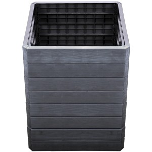 Garantia Hochbeet Ergo Quadro L, 80x80 cm, Kunststoff mit Holzstruktur, für Garten & Terrasse.