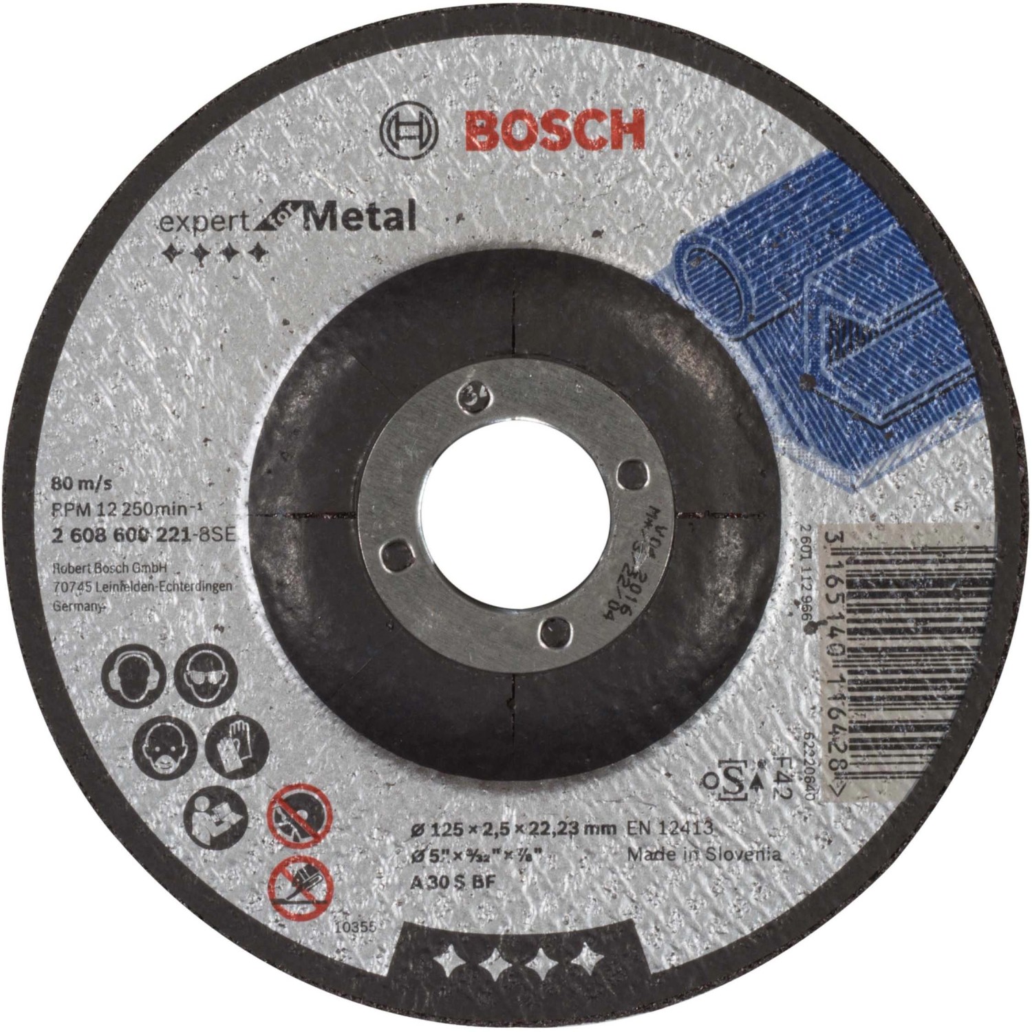 Bosch Schleif-Trennscheibe 125 mm x 2,5 mm gebogen für Metall