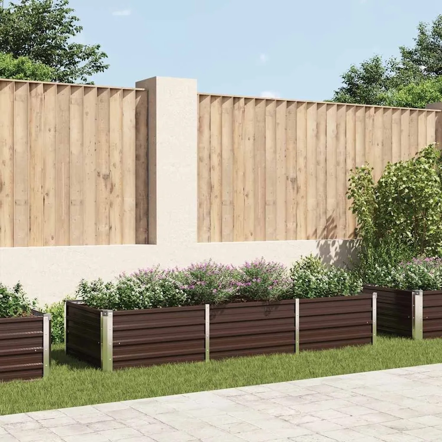 Furnicato Garten-hochbeet Braun 240 X 80 X 45 Cm Verzinkter Stahl
