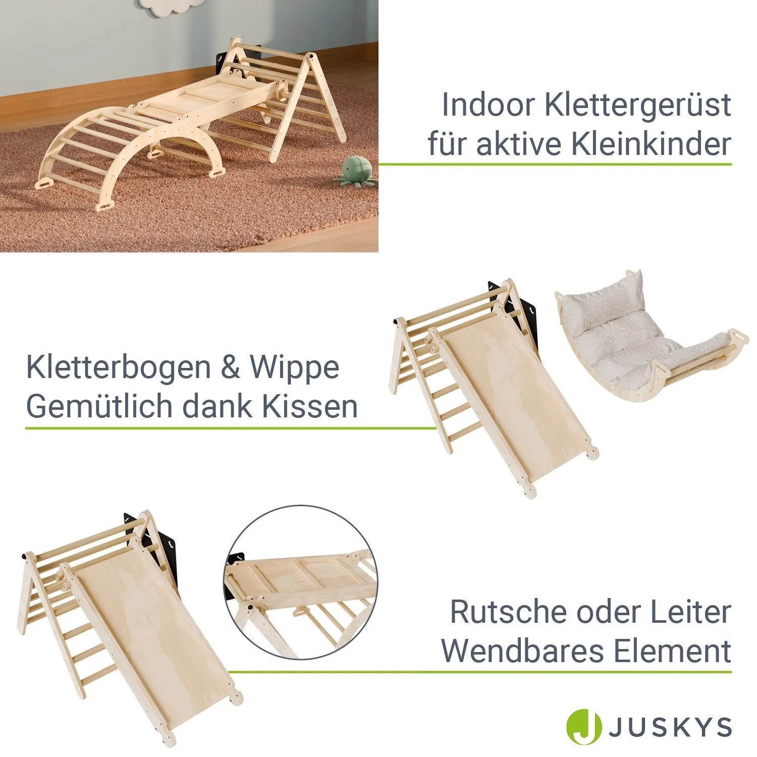 Juskys Kletterdreieck Movario mit Kissen 80x50cm Klein_4