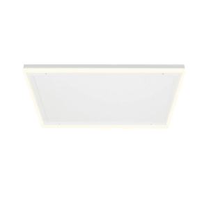Weiße Klarstein Decken-Infrarotheizung mit LED-Beleuchtung, 70,5x70,5 cm, 350 W.