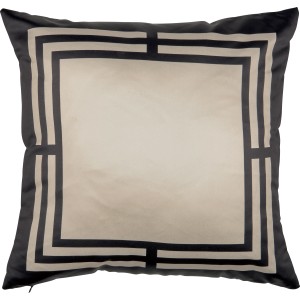Dekoratives Kissen Modern Antique, 45x45 cm, beige-schwarz mit geometrischem Muster.