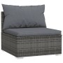 Graues vidaXL Gartenmöbel Lounge-Set Element aus Polyrattan mit anthrazitfarbenen Kissen.