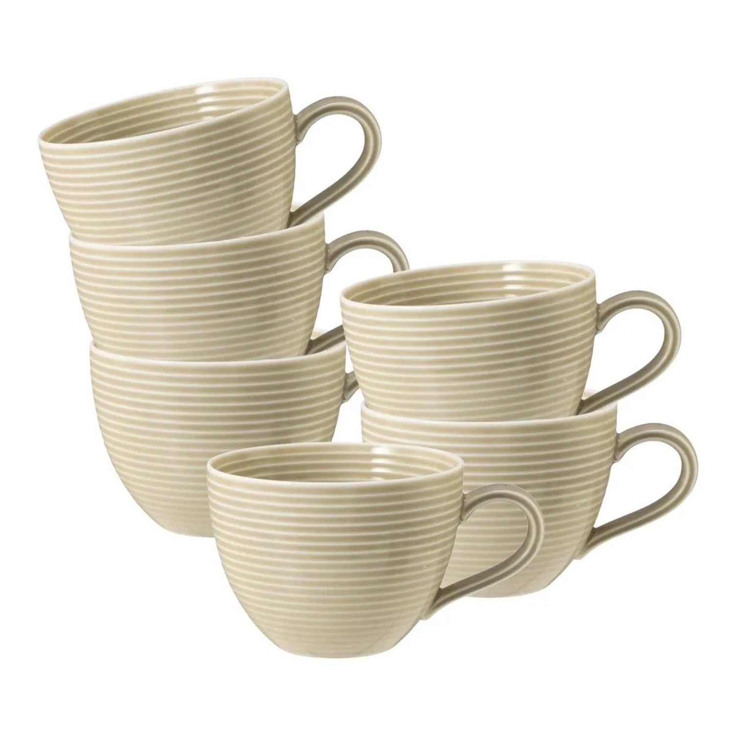 Seltmann Weiden Beat Color Glaze Kaffeetasse 0,26, 6er Set Sandbeige