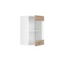 Vicco Küchenglasschrank R-Line, Sonoma/Weiß, 40 cm. Hängeschrank mit Glastür für die Küche.