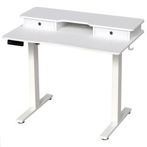 Costway Höhenverstellbarer Schreibtisch 100 x 60 cm Elektrisch Weiß