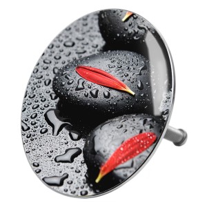 Sanilo Badewannenstöpsel Elegance mit Steinen und Blütenblatt-Motiv.