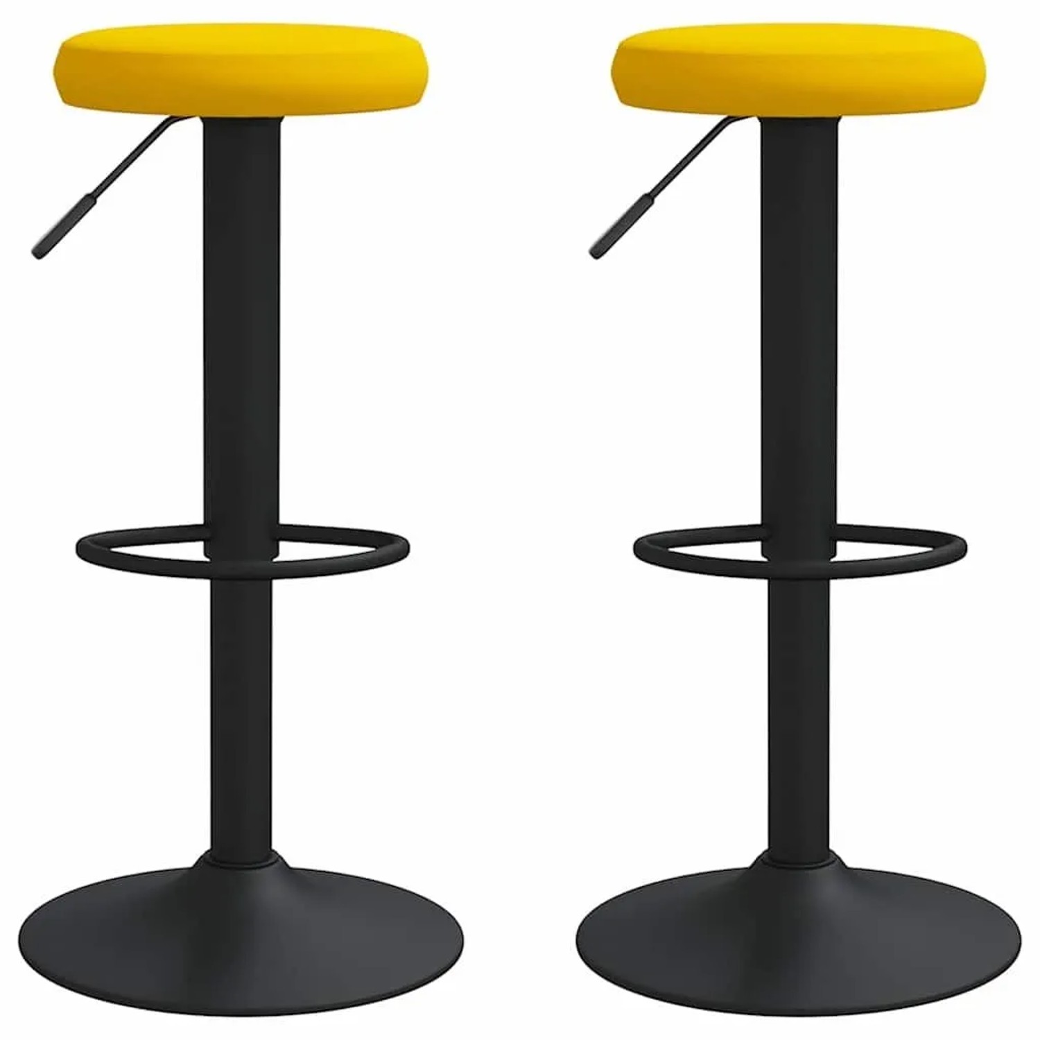 vidaXL Barhocker 2 Stk Senfgelb Samt 333150