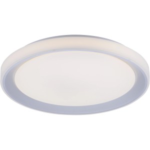 LED-Deckenleuchte LolaSmart-Leni, silberfarben, Ø 51 cm. Smarte Leuchte mit Farbwechsel und Dimmfunktion.