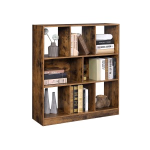 Vasagle Bücherregal in Vintagebraun mit 8 Fächern für Bücher und Deko.