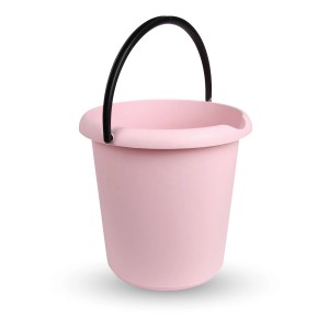 Rosa ProHome Eimer, 5 Liter, mit schwarzem Kunststoffbügel. Reinigungseimer aus Kunststoff.