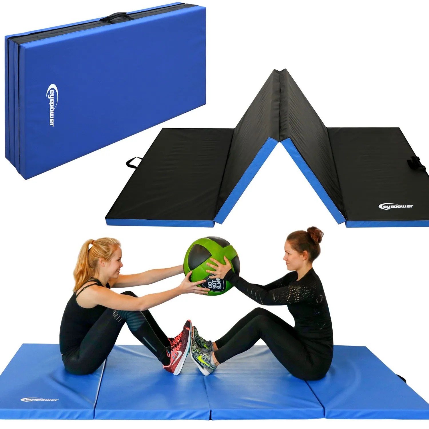 eyepower Weichbodenmatte XXL Faltbar 220 x 110 x 5 cm Blau