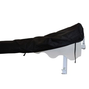 Schwarze Abdeckplane für eine 4 Meter Gelenkarmmarkise.