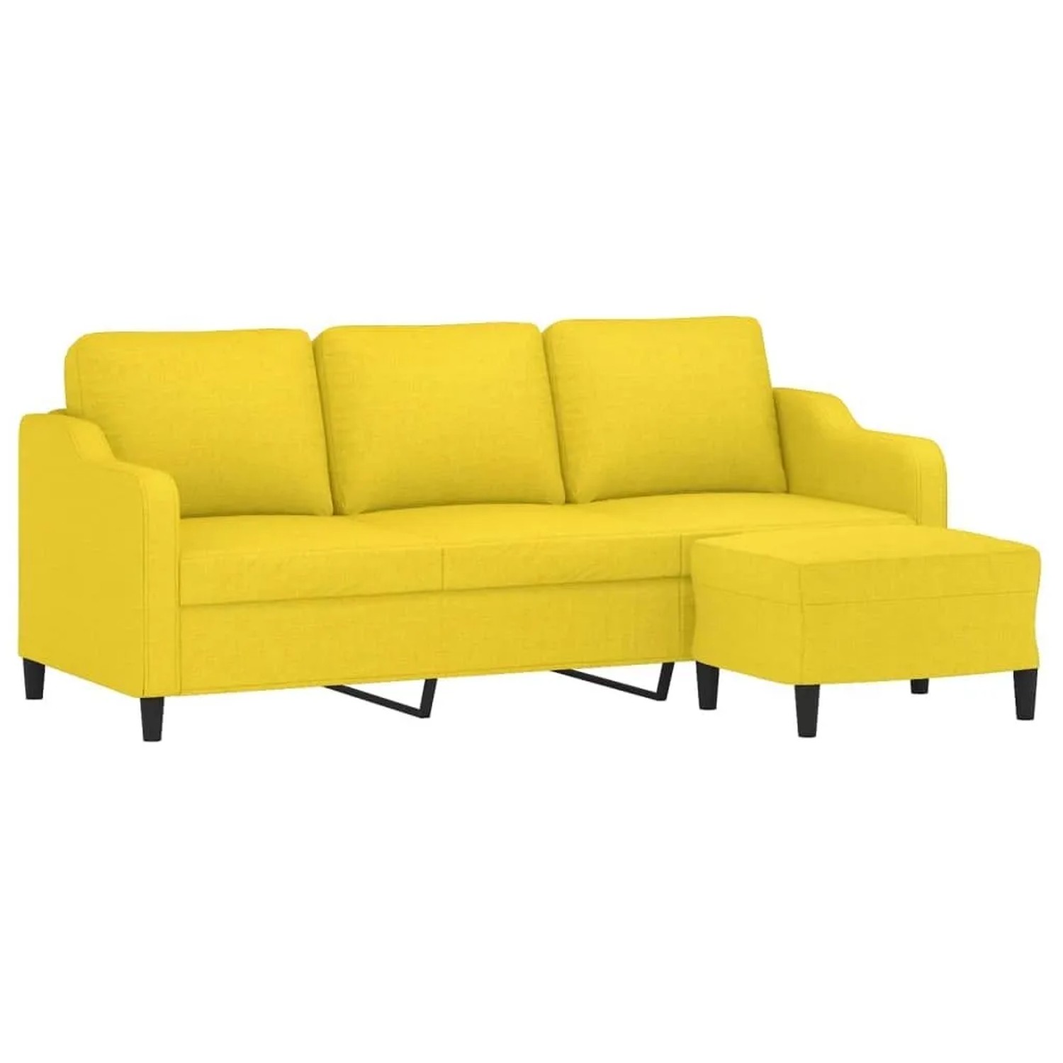 vidaXL 3-Sitzer-Sofa mit Hocker Hellgelb 180 cm Stoff 3201140 günstig online kaufen