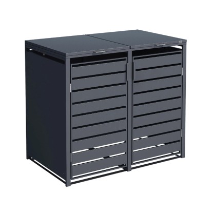 weka Metall-Mülltonnenbox Gary 2er, Metall, Anthrazit
