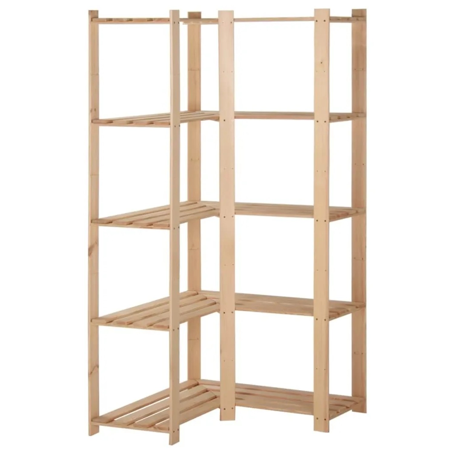 vidaXL Eck-Lagerregal mit 5 Böden 82,5x82,5x170 cm Massivholz Kiefer 327323